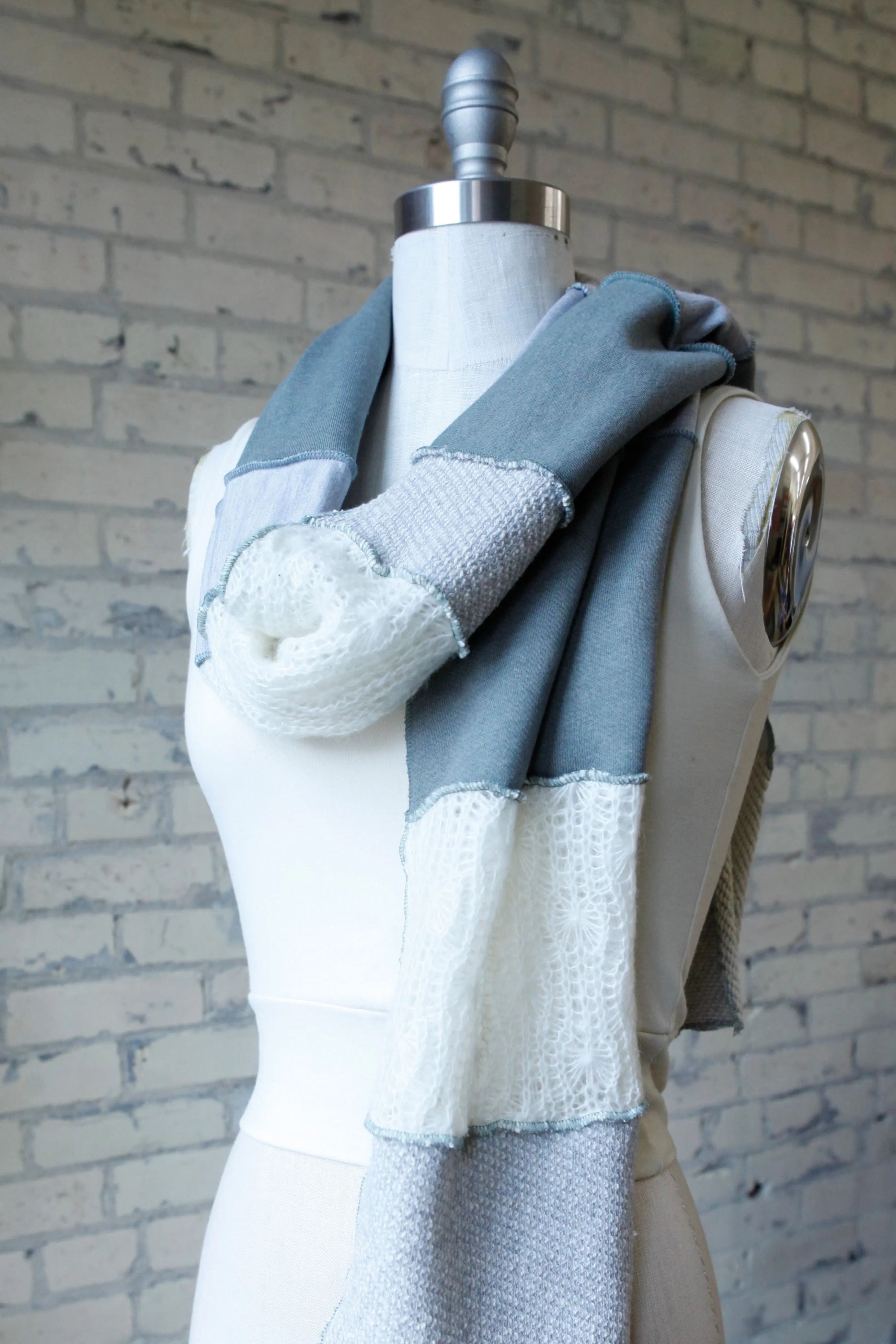 Winter Sage Patchwork Scarf