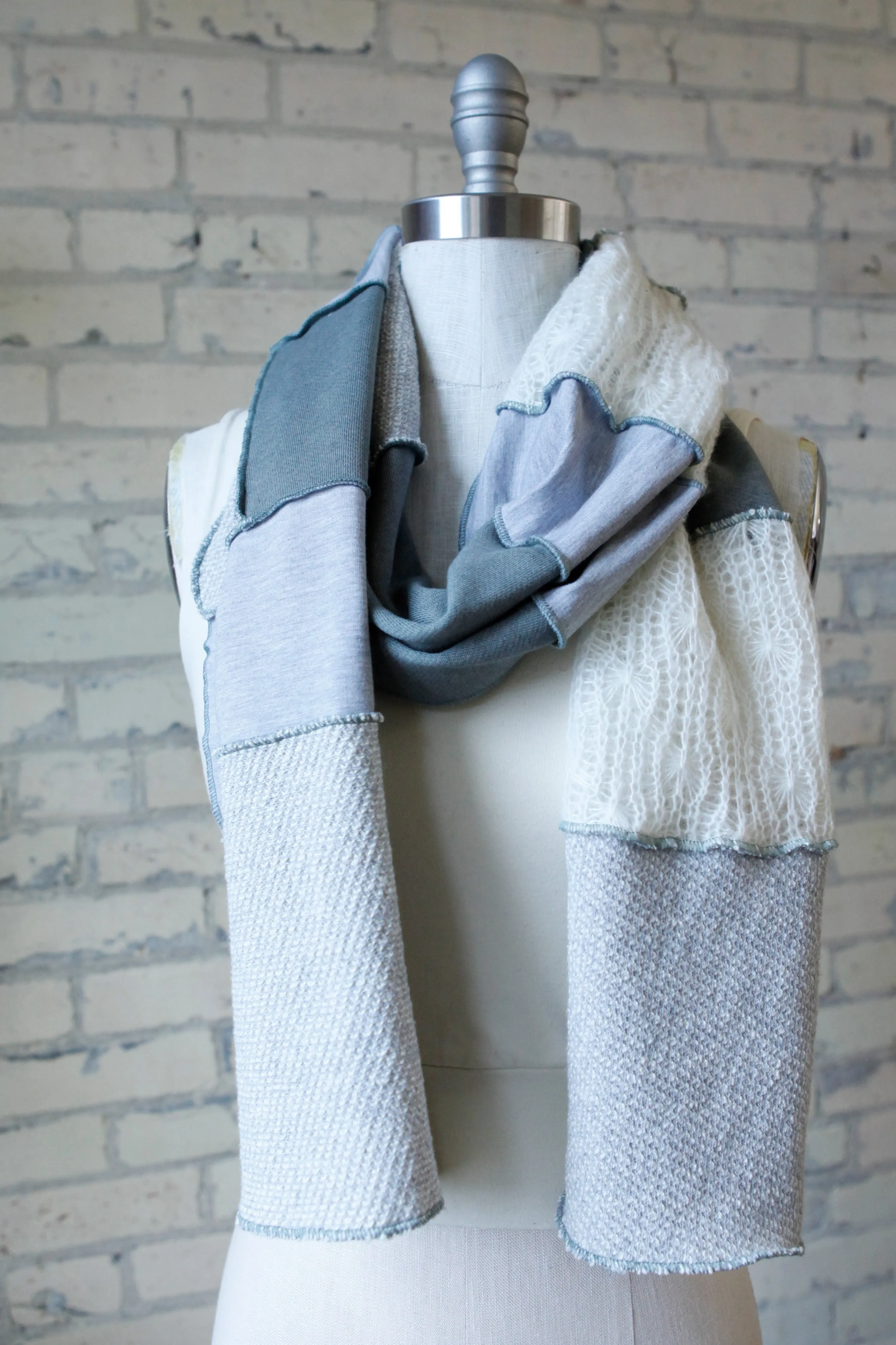 Winter Sage Patchwork Scarf