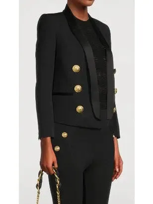 Women’s Double-Breasted Black Tuxedo Jacket