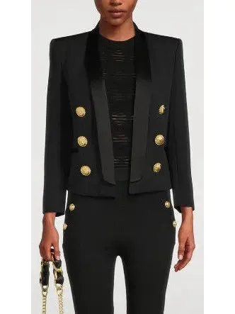 Women’s Double-Breasted Black Tuxedo Jacket