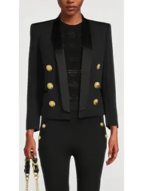 Women’s Double-Breasted Black Tuxedo Jacket