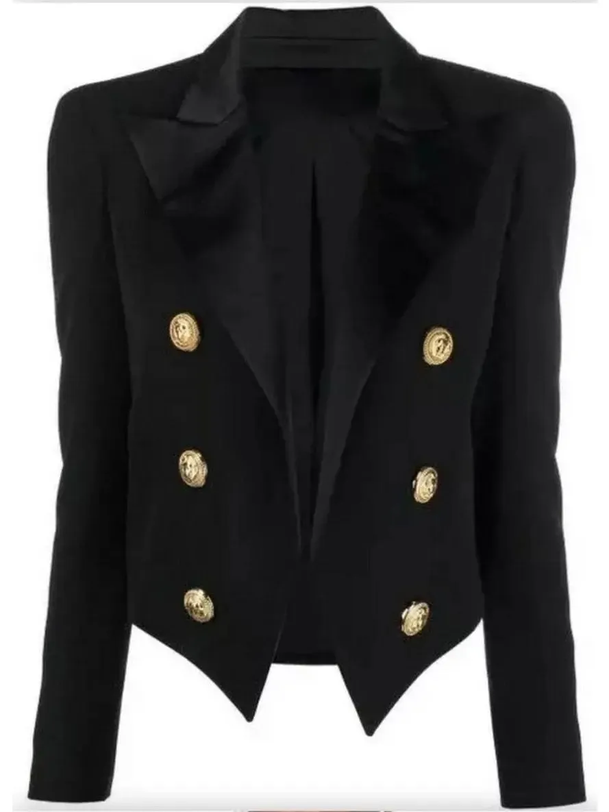 Women’s Double-Breasted Black Tuxedo Jacket