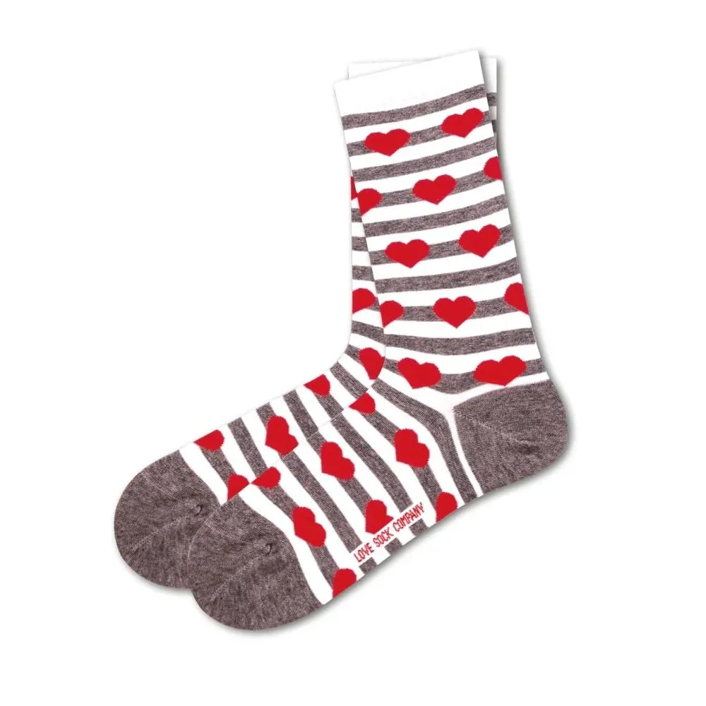 Women's Fun Hearts Dress Socks - Organic Cotton, Gift Pack