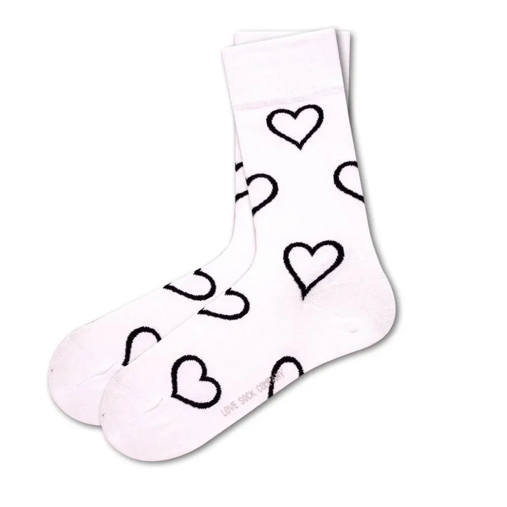 Women's Fun Hearts Dress Socks - Organic Cotton, Gift Pack