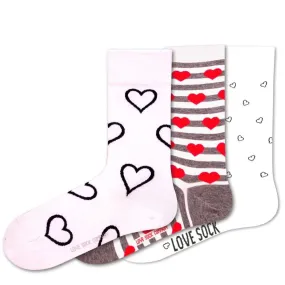 Women's Fun Hearts Dress Socks - Organic Cotton, Gift Pack