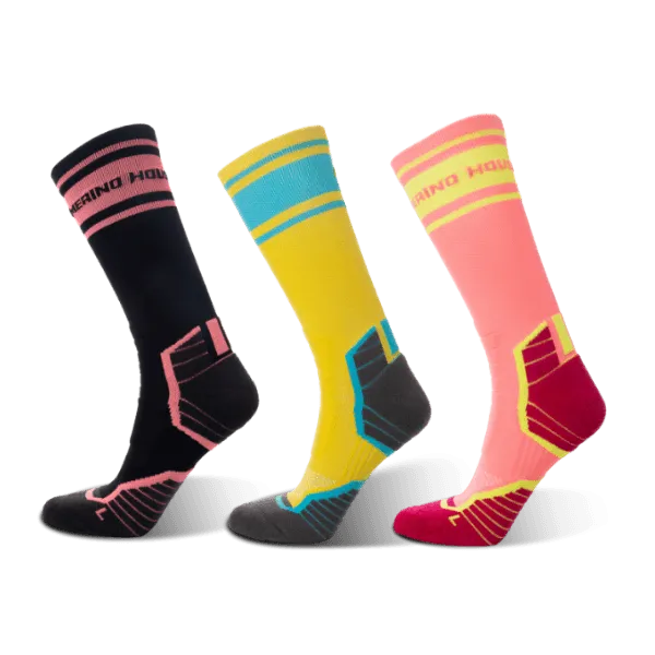 Women's Ride Soft Cycling Pink crew socks 2-packs