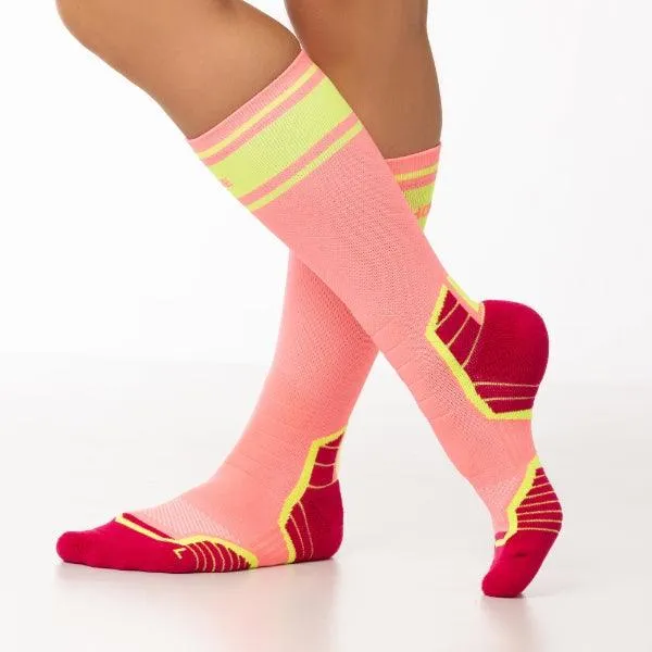 Women's Ride Soft Cycling Pink crew socks 2-packs