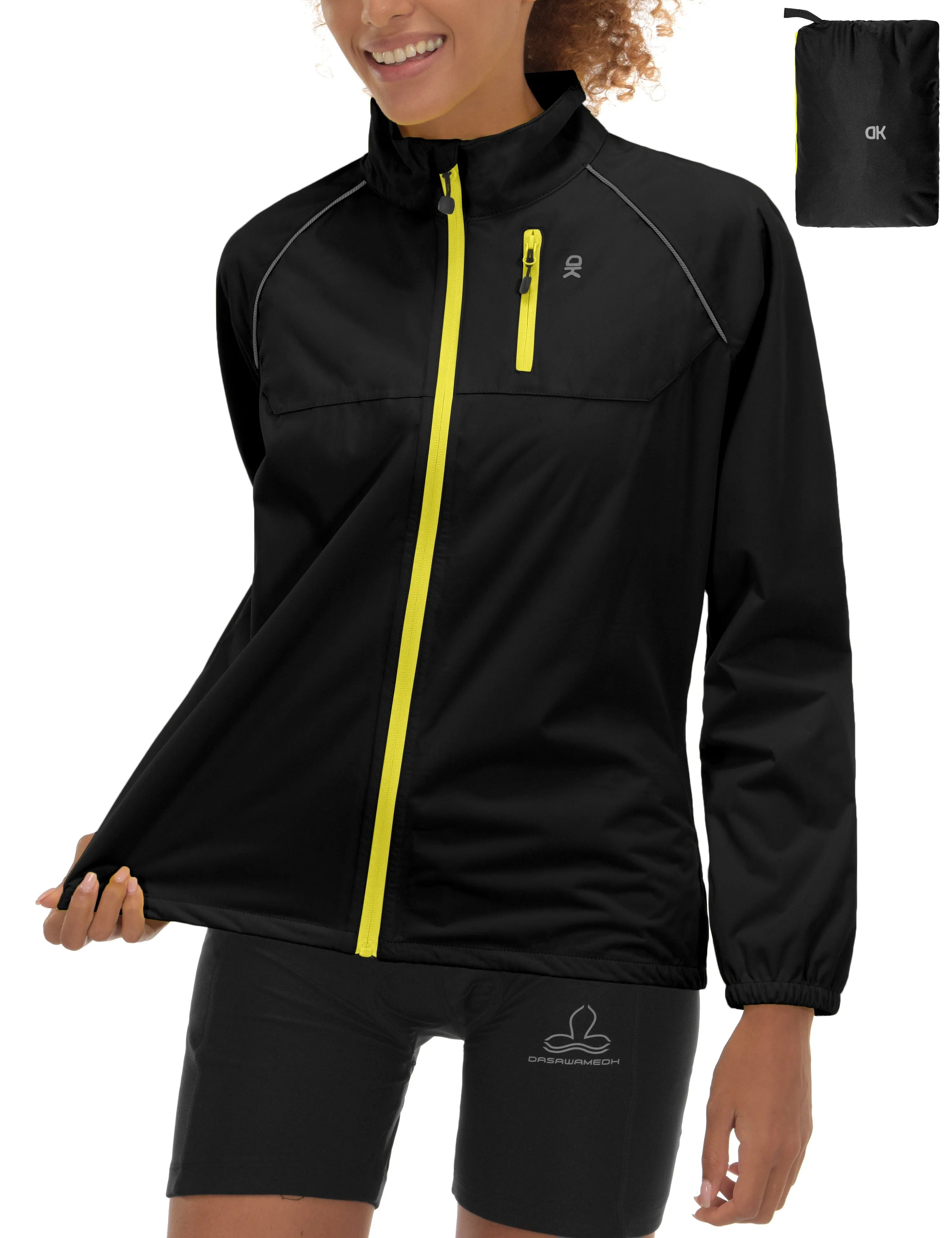 Women's Waterproof Cycling Running Packable Rain Jacket