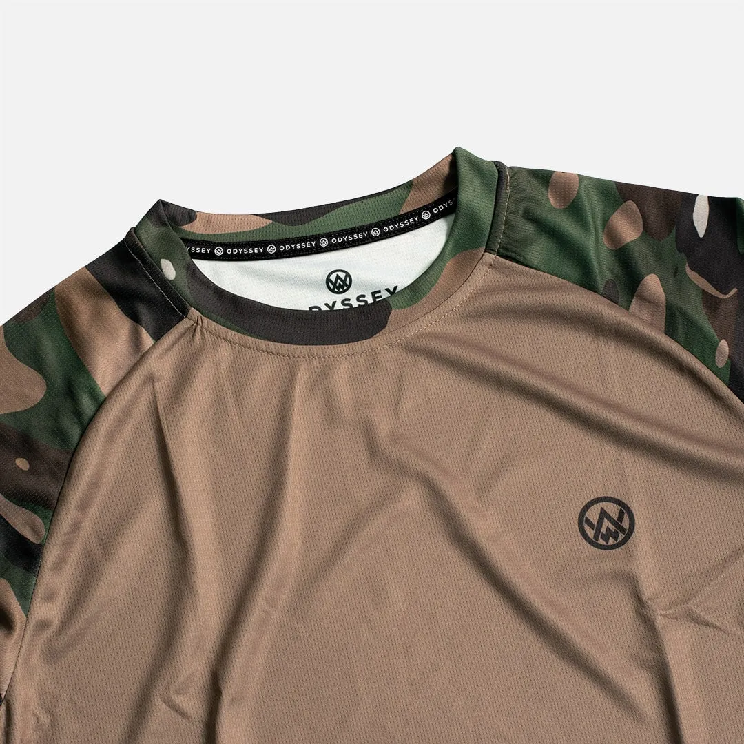 Woodland Camo Long Sleeve MTB Jersey (Sleeves Only Design)