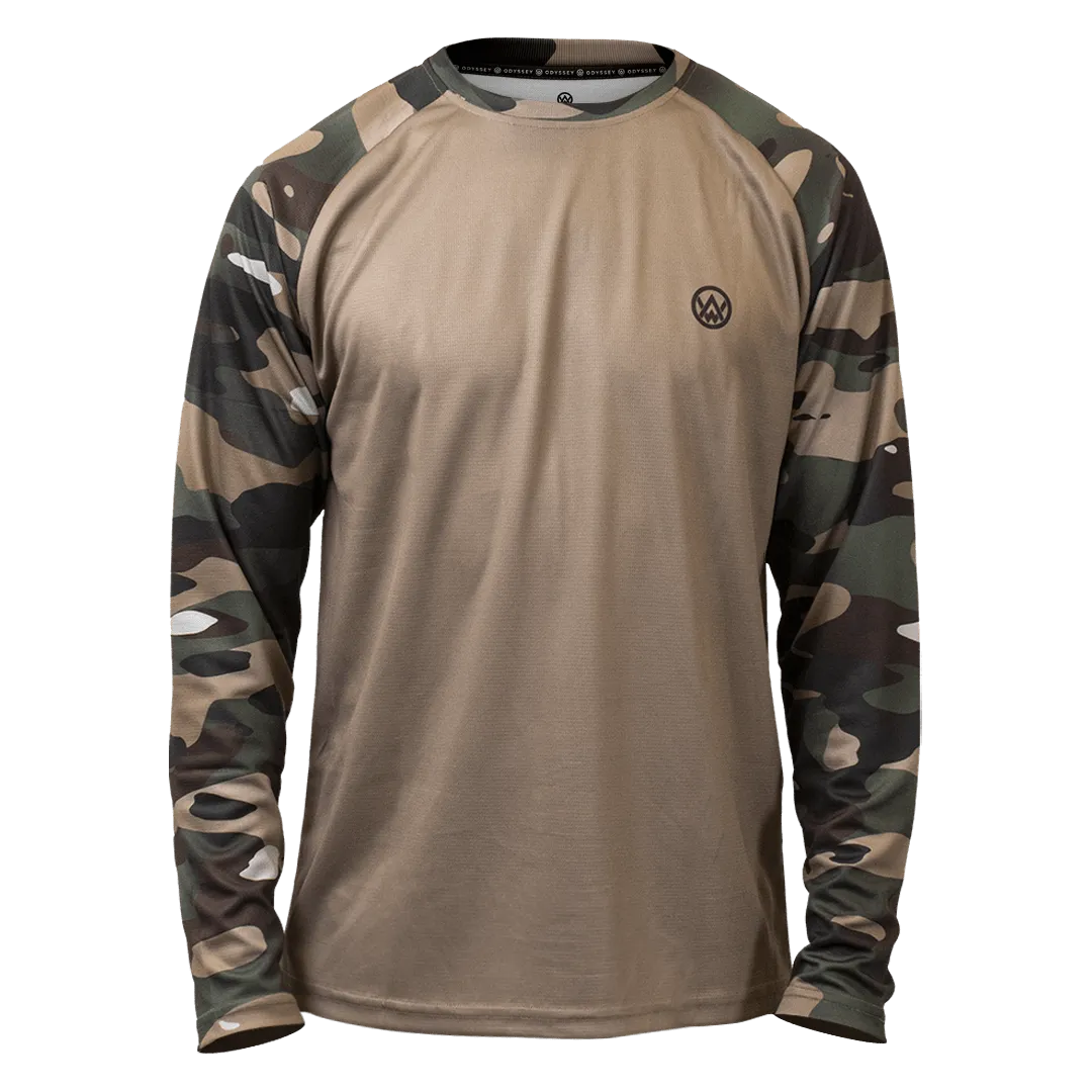 Woodland Camo Long Sleeve MTB Jersey (Sleeves Only Design)