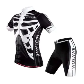 WOSAWE Bone White Short Sleeve Cycling Jersey Set