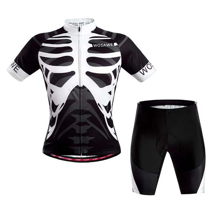 WOSAWE Bone White Short Sleeve Cycling Jersey Set